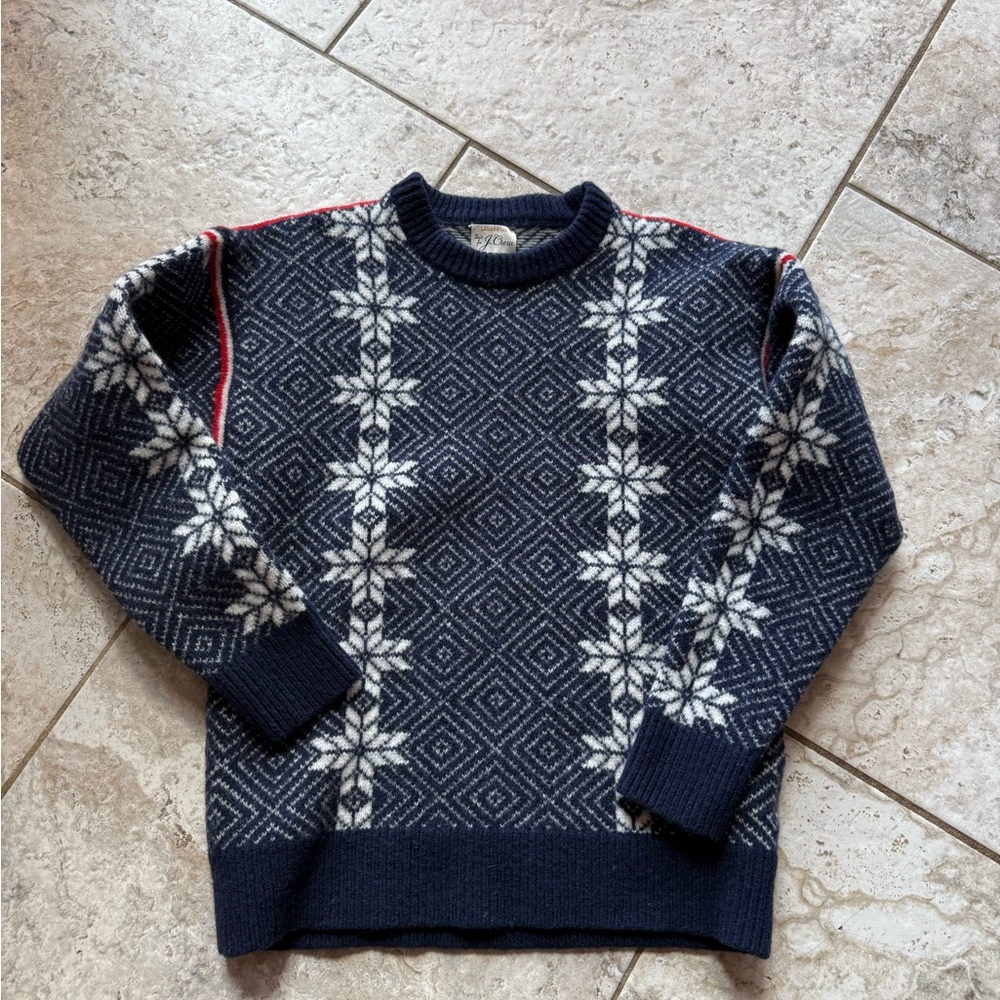 JCrew Lambswool jacquard ski sweater